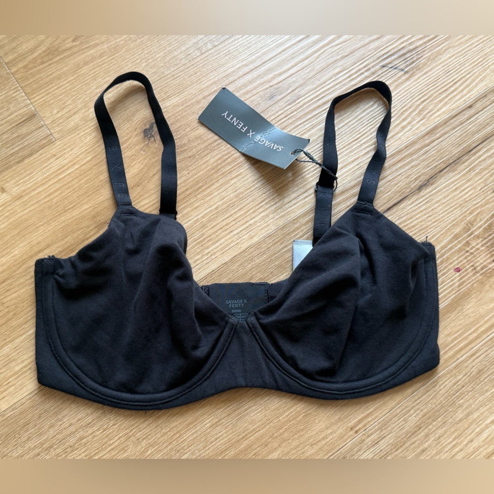 Savage X Fenty Black Cotton Underwire bra- 34DDD